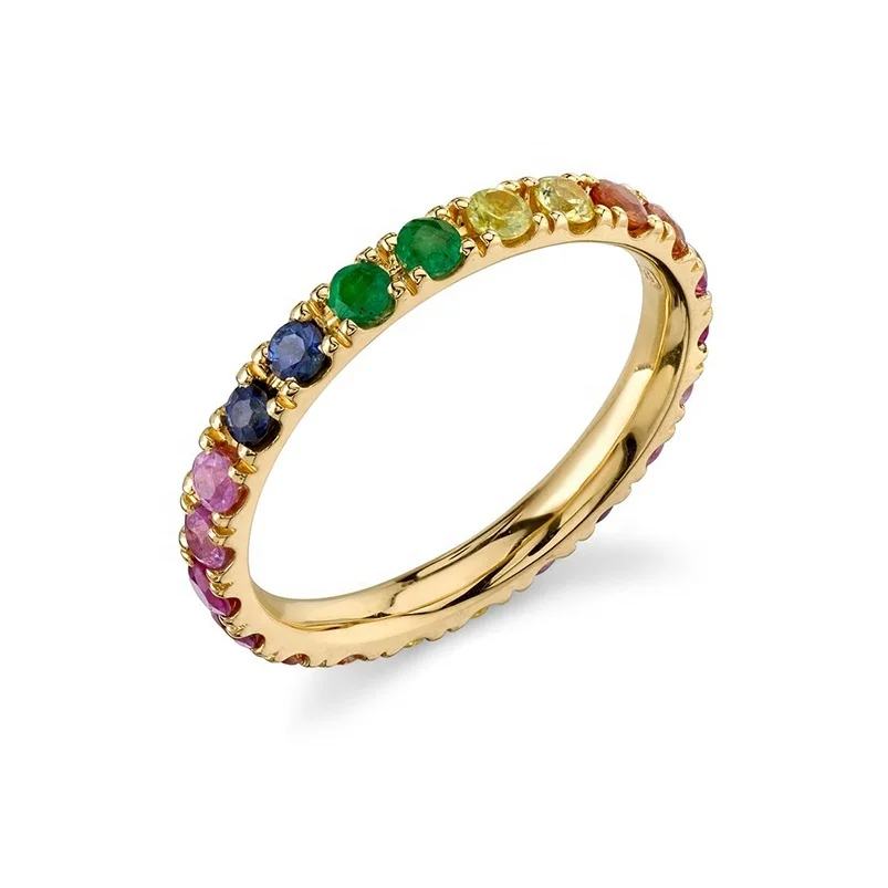 

2019 China wholesale women rainbow jewelry value 925 silver ring
