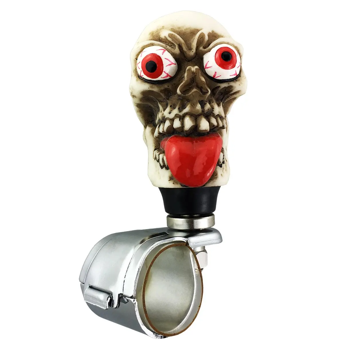 Abfer Suicide Knob Wheel Spinner Skull Steering Wheel Assist Knob Gold Steering Spinning Handle Ball for Vehicles