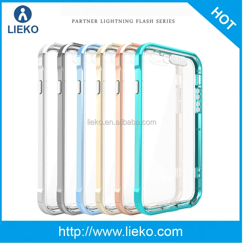 Hot Sell Various Ultra-thin Aluminium metal cell phone Bumper Frame with PC back case For iphone 7