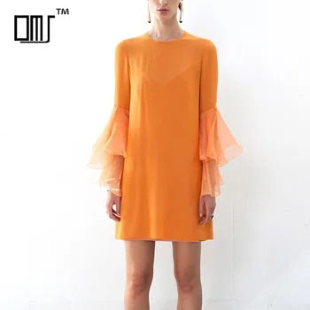 orange shift dress