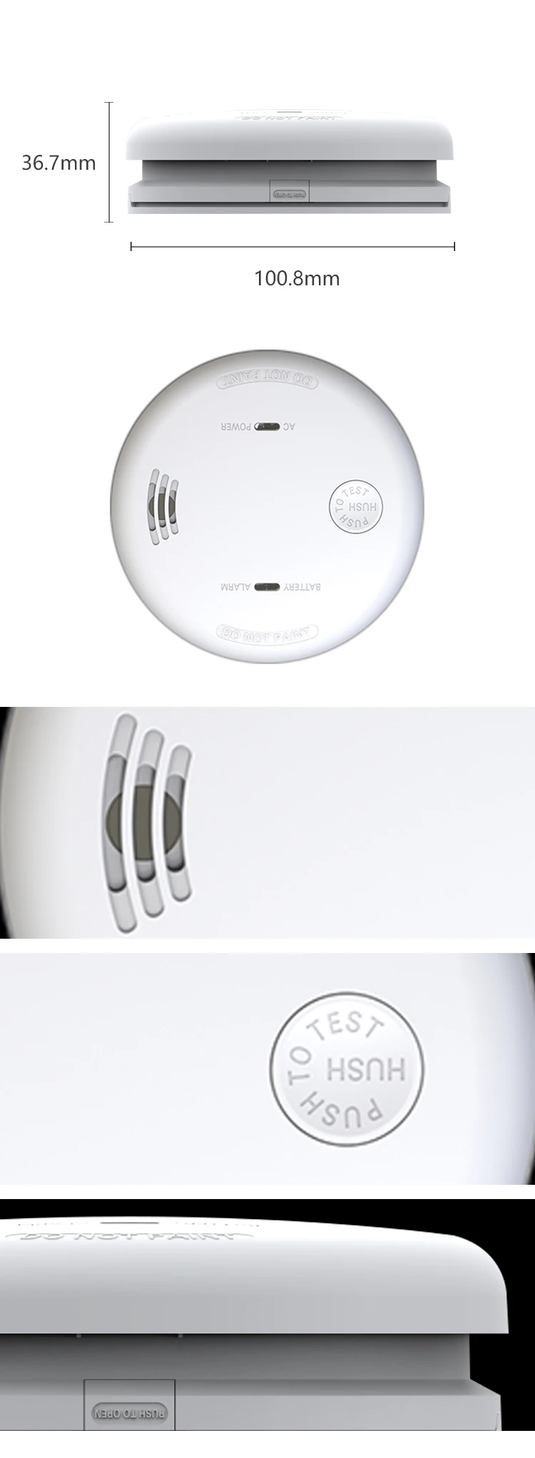 Interlink Mains Smoke Detector Alarm Sensor Home Sicherheit 9v Batterie Backup 