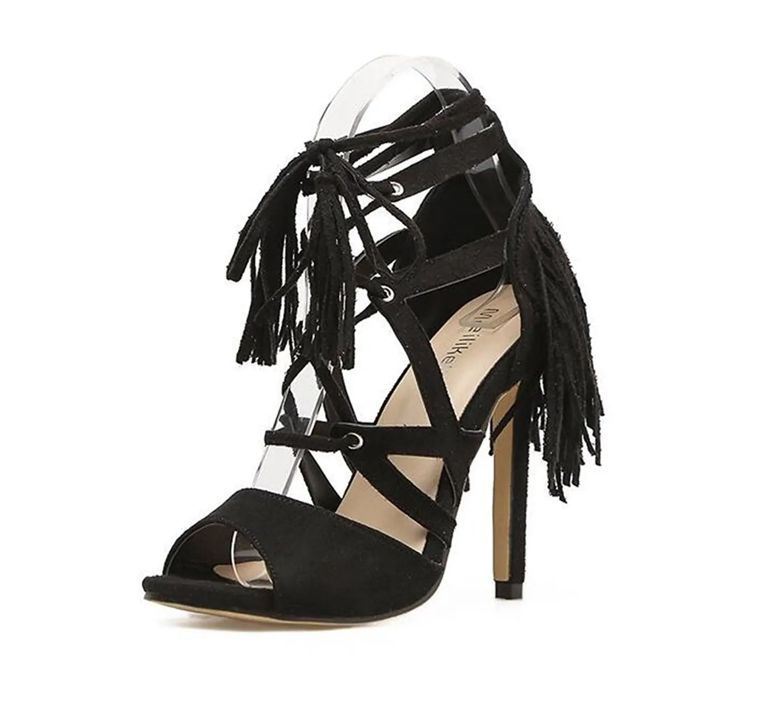 women's tassel flat heel sandals
