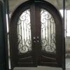 Full Round Top Thermal Break Decorative Wrought Iron Entry Door Designs