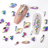 

Decorations K9 Glass AB Rhinestone Colorful Decorative Diamond Gold Base Design Nail Art Rhinestones for Nail