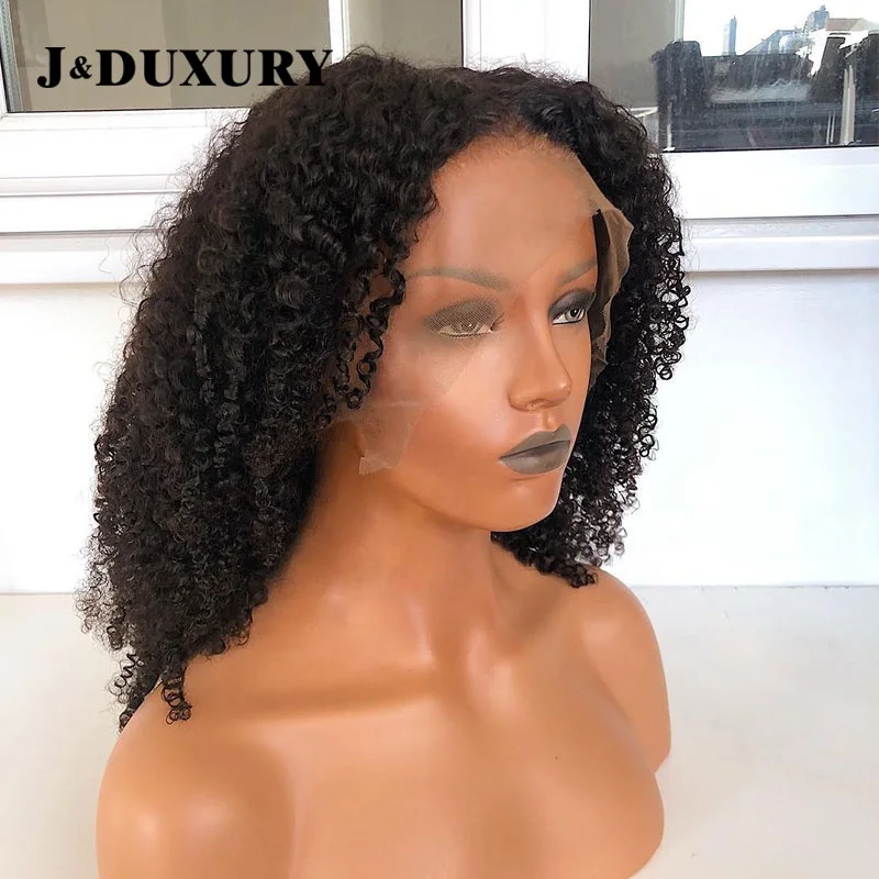 

100% Raw Virgin Hair Indian Full Lace Kinky Curly Short Human Hair Wigs for black women lace wig full lace hair wigs, Natural color lace wig