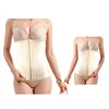 Magic Boost 9 Bone Nude Plus Size Latex Waist Cincher Open Bust Bodysuit Sexy Tummy Body Shaper Steel Boned Waist Trainer