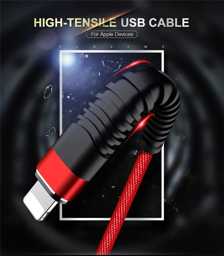 Free Shipping Mobile Phone Data Cable FLOVEME Strong Fast Charging for Cell Phone Charger USB Cable