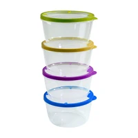 

Plastic PP crisper container food storage box lunch box round food grade silicone food container