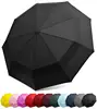 Compact Travel Umbrella w/Windproof Double Canopy Construction - Auto Open/Close Button