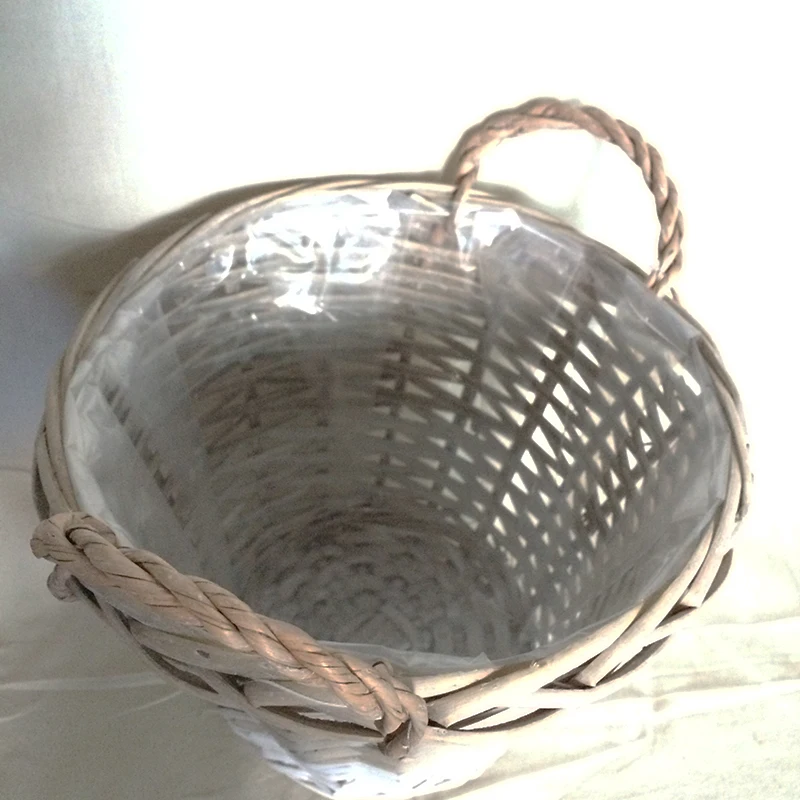 Wicker Woven Basket With Plastic Liner For Planting Flower Pots Buy
