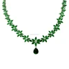 good quality marquise shape CZ seting hotsale brazil colored stone setting necklace