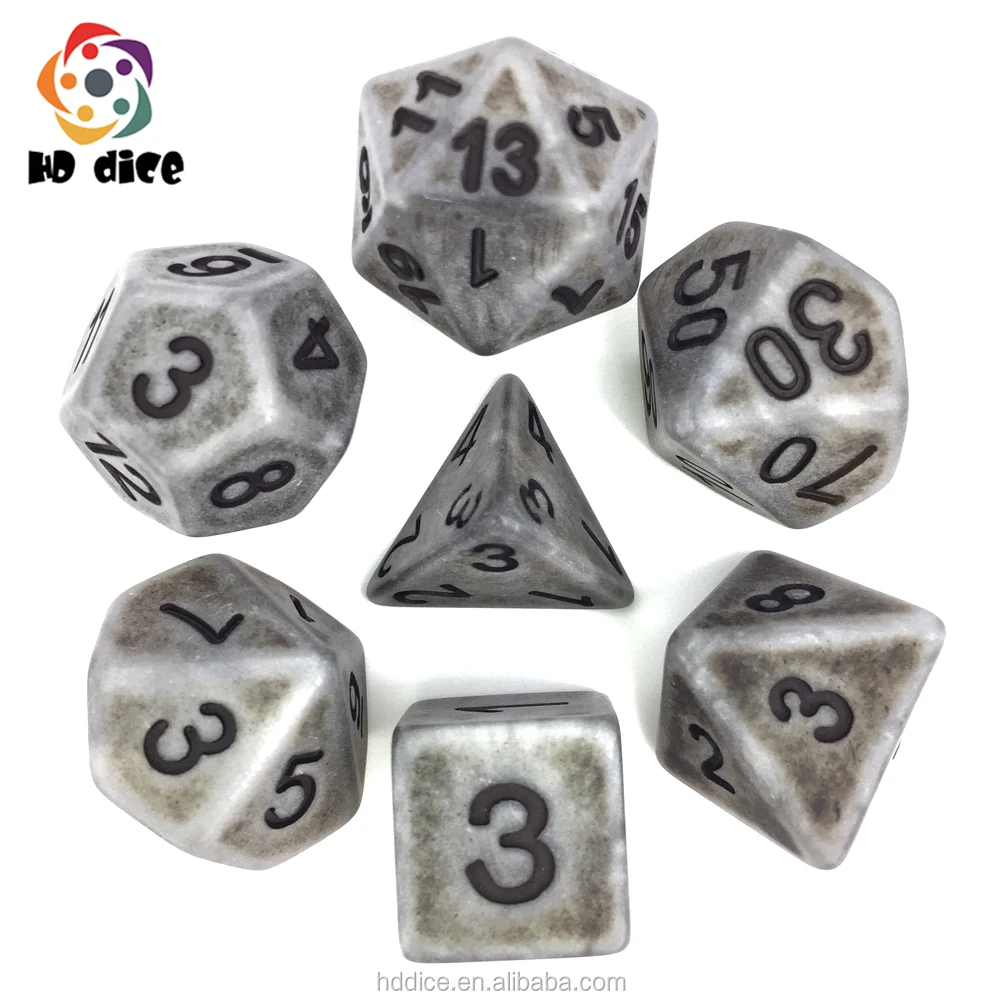 High Quality Multi-sided Dice With Ancient Effect D4,6,8,10,10%,12,20 ...