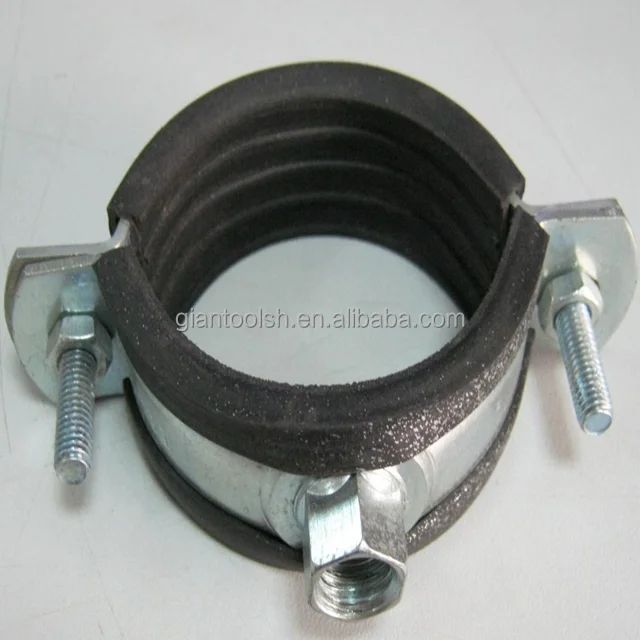 
hanging Split pipe clamp with rubber rubber coated pipe clamps 