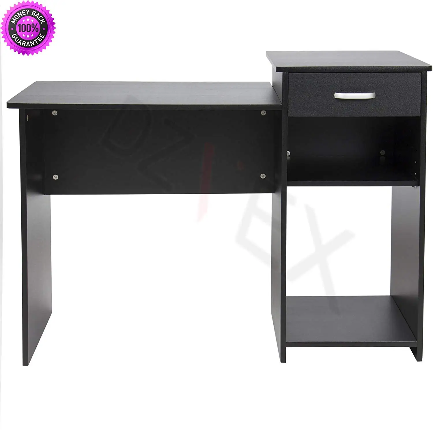 DzVeX_Student Computer Desk Home Office Wood Laptop Table Workstation Dorm - Black This desk will comfortably fit in your dorm room, office, or home. It is the perfect work desk to focus and finish