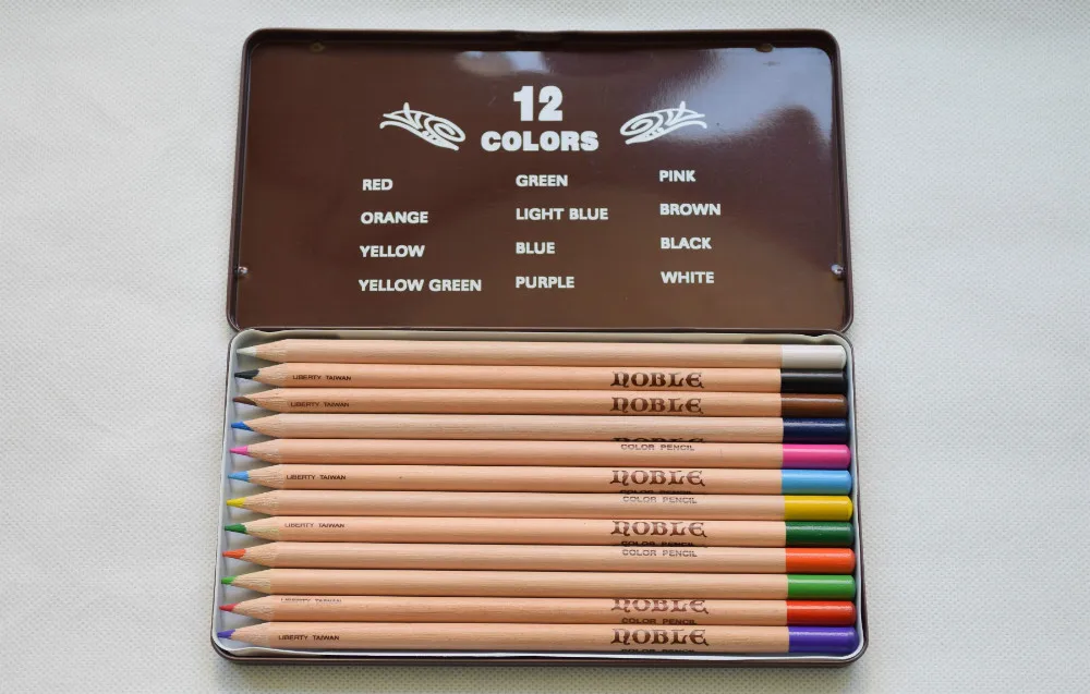 24pcs Round Natural Wood Coloured Pencil Fine Art Set; Natural Wood