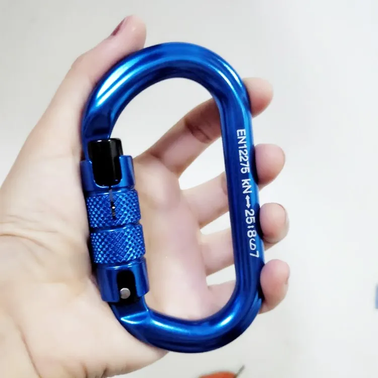 25kn Aluminum Locking Rock Climbing Screwgate Black Carabiner Buy