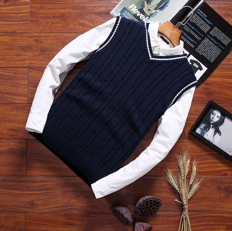 2017 Winter Men Sleeveless Knit Cotton Sweater Vest For Men - Buy