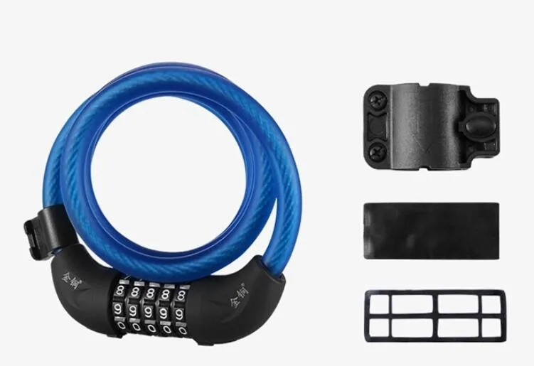 High Security 5digit Coloured Combination Bicycle Wire Cable Lock