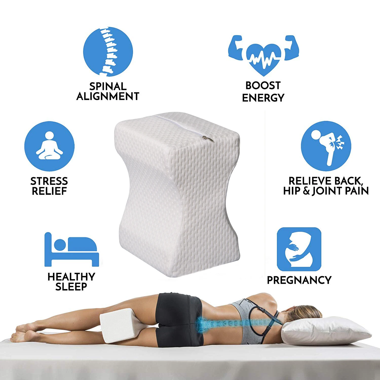 High Quality Memory Foam Orthopedic Leg Pillow Knee Pillow For Hip Pain