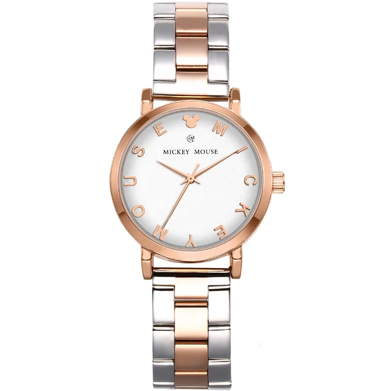 

Multi-color Plated Metal Band Mickey Mouse Quartz Brand Stylish Watches for Women
