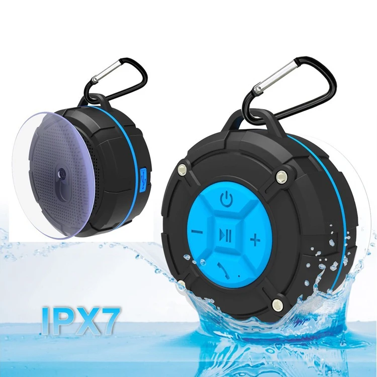 Outdoor portable hands-free speakerphone waterproof wireless shower speaker with suction cup