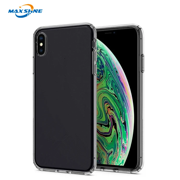 MaxShine shockproof slim case for iphone xr xs max case clear hsoft tpu 0.5 mm, for iphone xr clear tpu transparent case