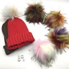 Factory Price Mixed Color Wholesale Pom Poms Fur Faux Fur Pompom With Snap For Hat Manufacturers In China