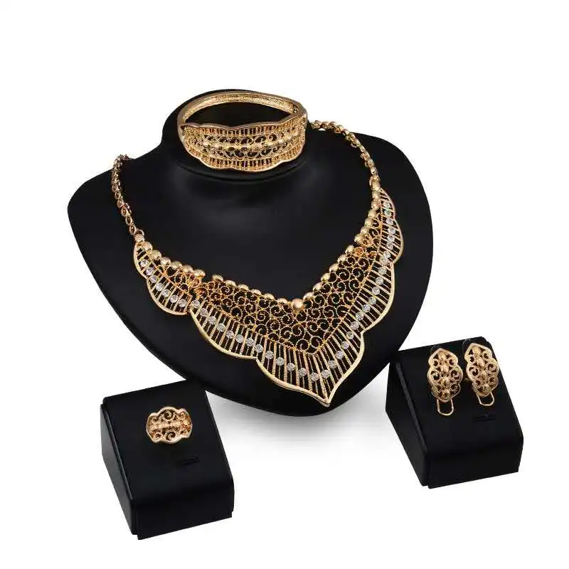 

Fashion elegant pakistani indian bride gold wedding african jewelry sets women, Golden