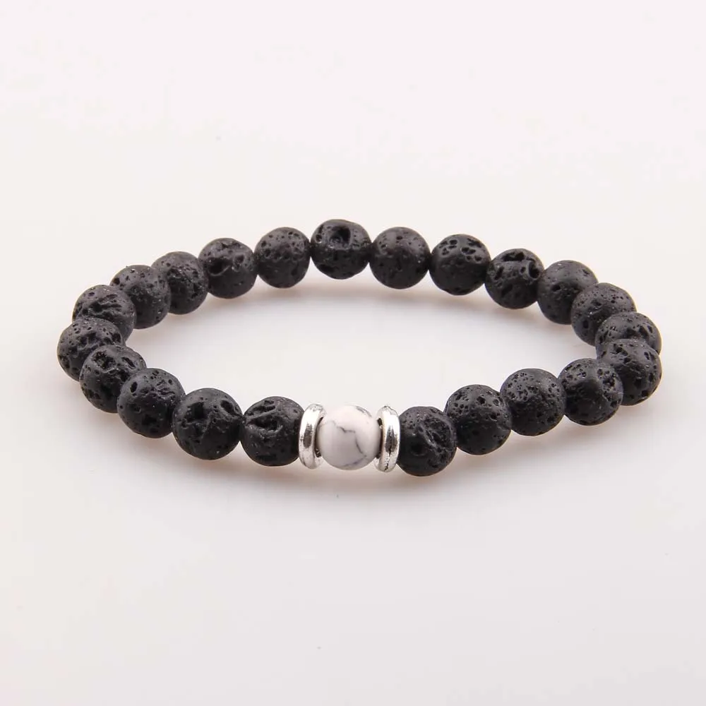 

Foreign trade explosions hot energy volcanic stone bracelet chakra yoga bracelet bracelet, As show (customize colors are available)