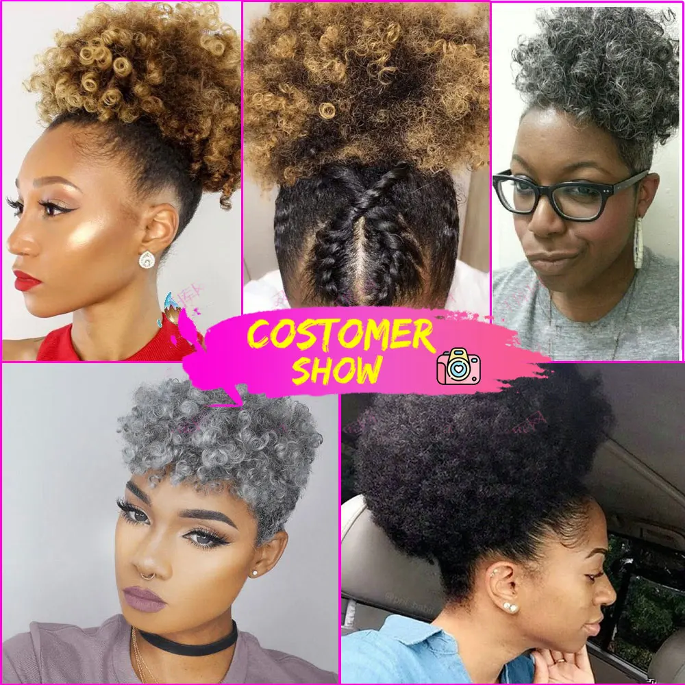 High Temperature Synthetic Fiber Curly Chignon Bun Hairpiece