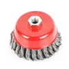 3 inch angle grinder Screw Knot Wire with Thread size M 14 and M 16 Polishing Steel Wire Cup Brush