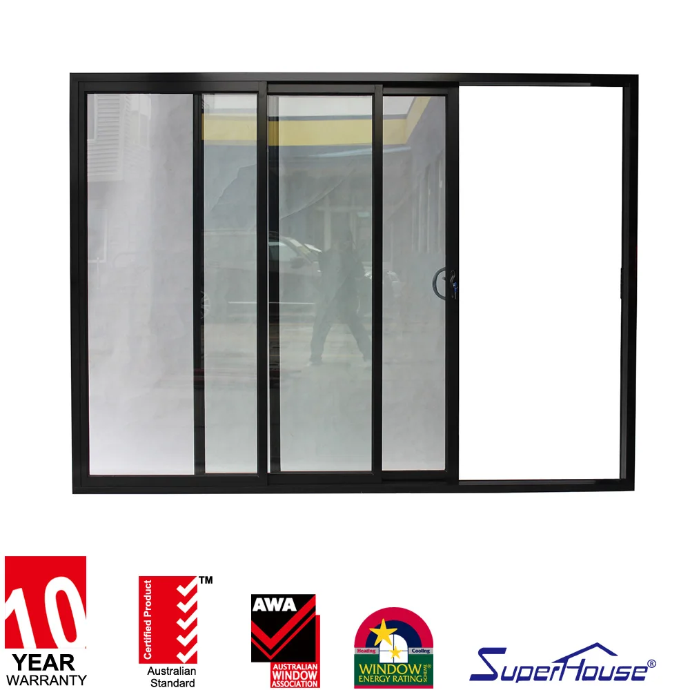 soundproof interior sliding aluminum glass door for living room