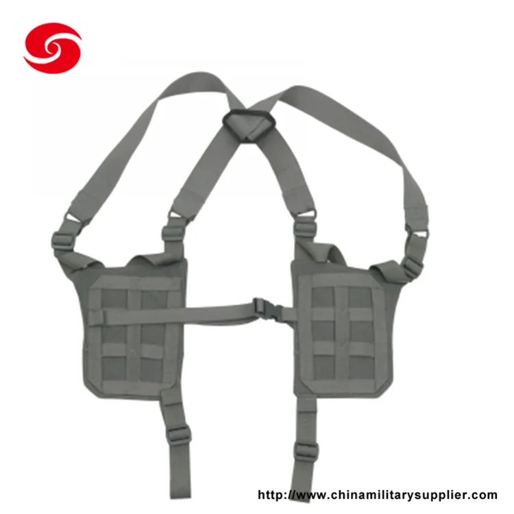 Military Molle Vest Pouch Tactical Chest Rig Gun Holster With