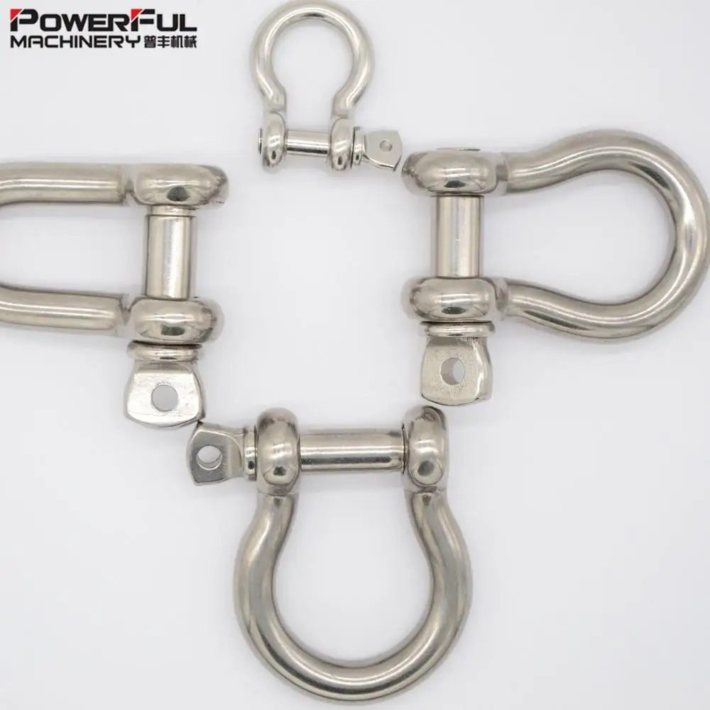 w// Hex Sink Pin Marine Grade Stainless Steel 316 Bow Shackle 6mm 1//4/"