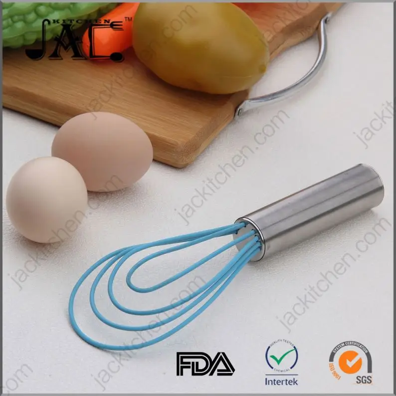 Portable Stainless Steel Silicone Handle Whisk