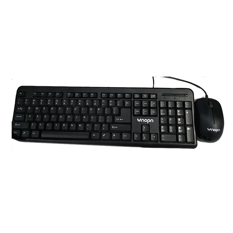 

OEM factory basic simply good quality chocolate wired keyboard and mouse combo set