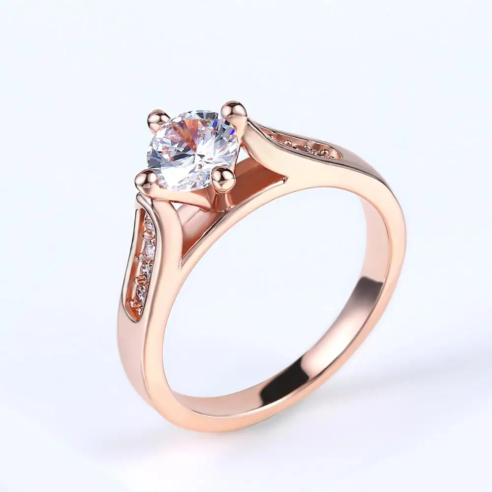 

Popular Fashion Latest Design Ladies Cheap Sample Rose Gold Wedding Engagement Rings R065, Rosegold