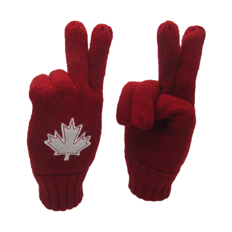 
JS Red Knit Gloves for Young Ladies 