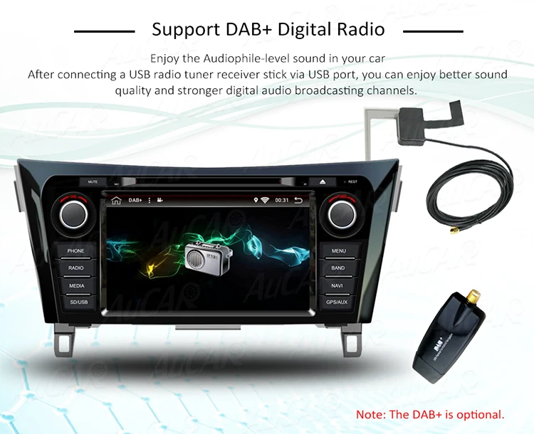 Aucar 8 Android Car Radio For Nissan X Trail Qashqai Dualis Rouge