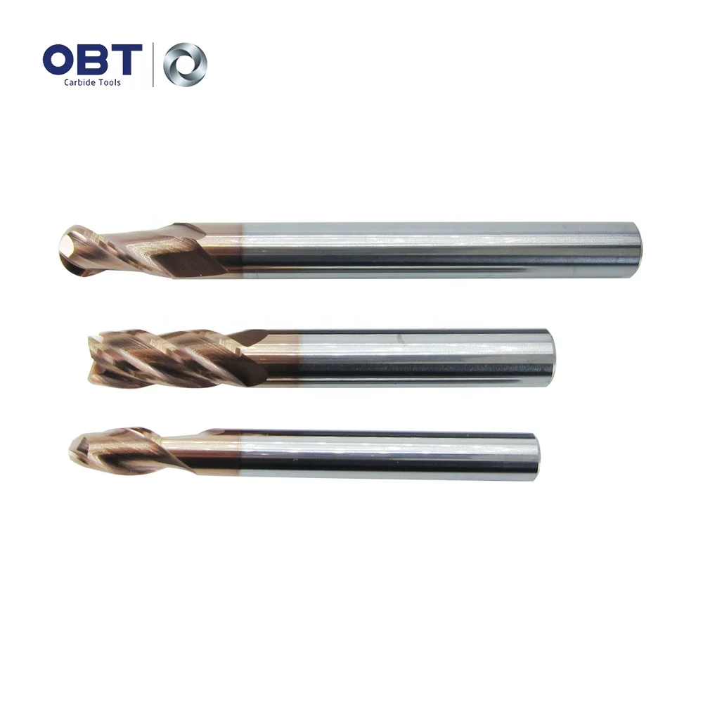 

CNC cutting Milling tool HRC45/55/65 2 flutes Solid Carbide Ball Nose End Mill for Stainless Steel, Plastic, Aluminum, Customers' requirements