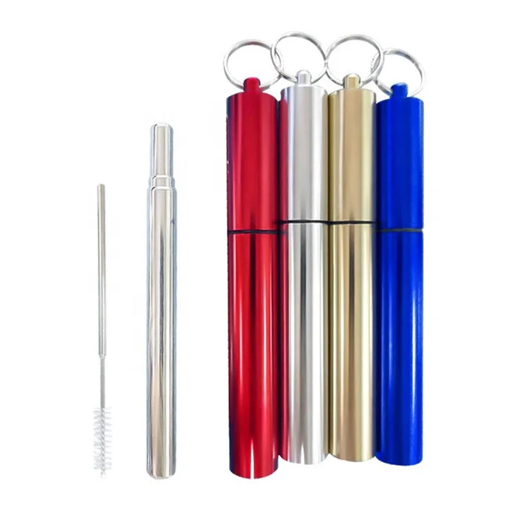 

Amazon Top Seller 2019 Telescopic Drinking Straw With Case, Colorful