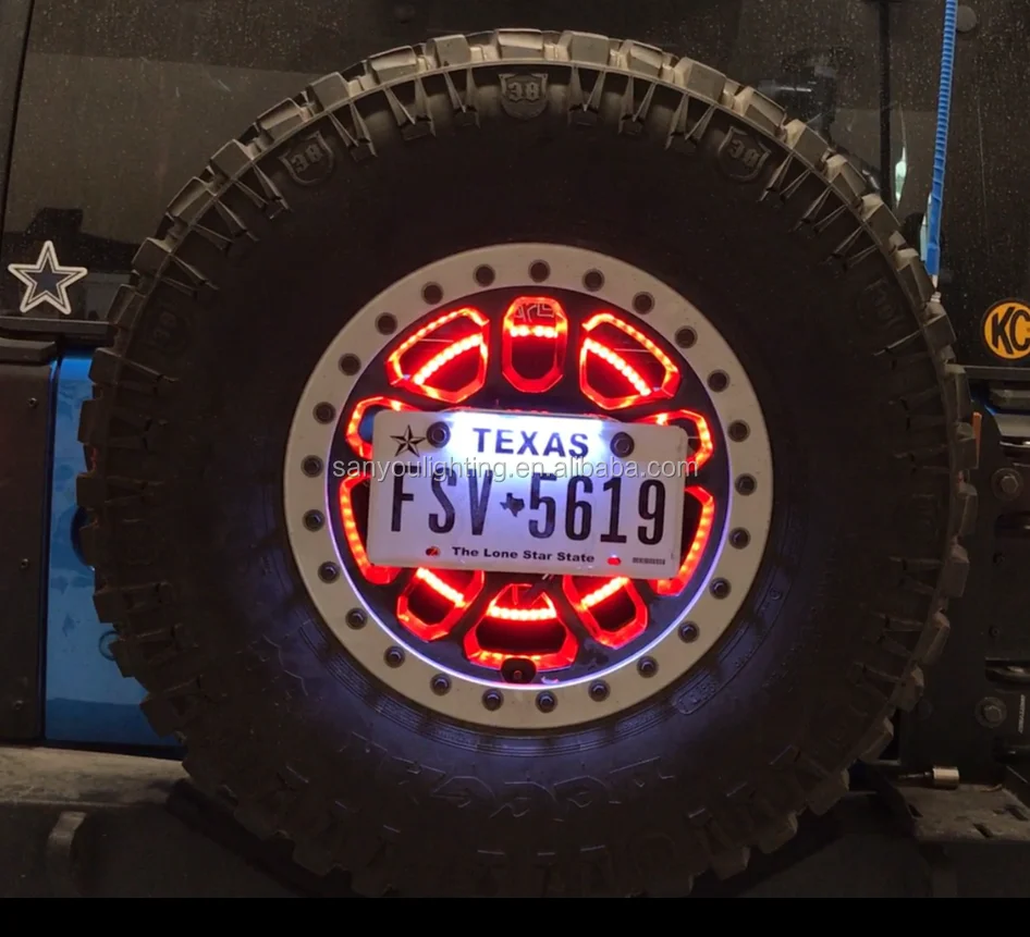Sanyou 12v Led Spare Tire Jeep Wheel Brake Light Tail Light Kit For