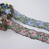 Wholesale China lace polyester material lace embroidered colorful net flower mesh trimming
