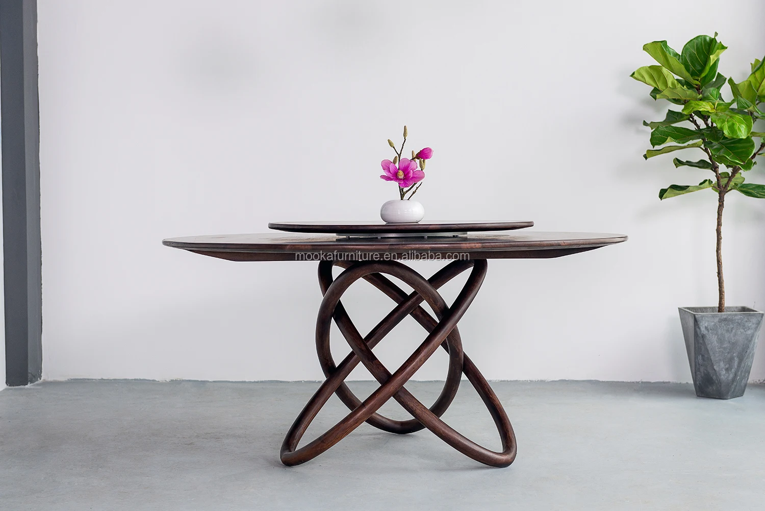 Luxury Dining Room Furniture 62inch Black Walnut Wooden Table With