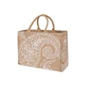 Canvas Natural Packaging Tote Burlap Eco Jute Bag With Leather Handle