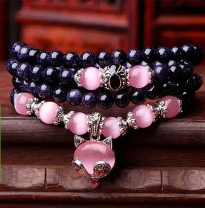 

Blue Sandstone Crystal Bracelet Powder opal Fox Bracelet Wholesale 2017 New Style New Hot Fashion
