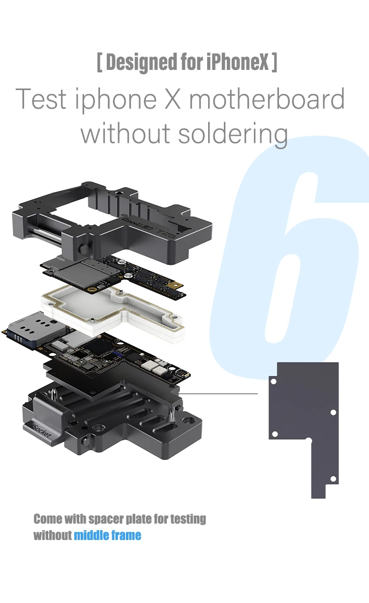 Original iSocket X from QianLi for iPhone X motherboard test and repair