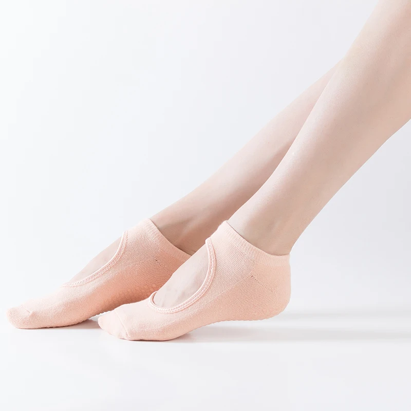 

Fashion Women Cotton Thick Solid Dot Silicon Gel Non Slip Grip Yoga Gym Socks