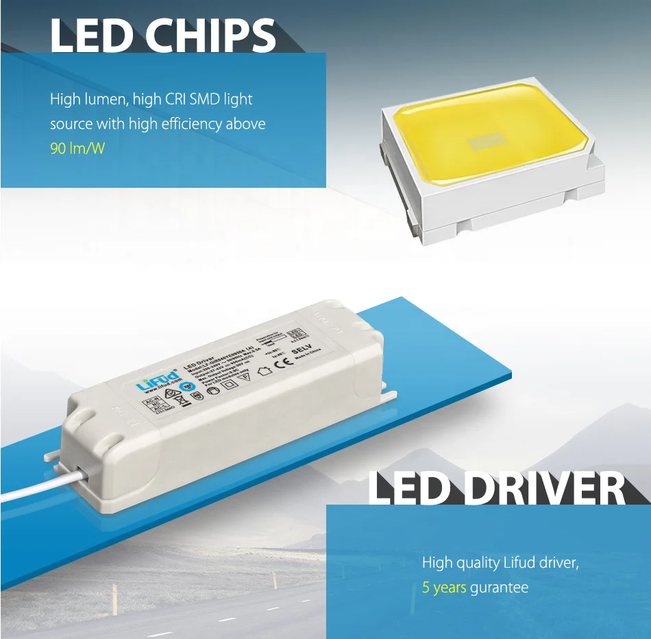 
HIGH QUALITY Led panel light 600x600 Ultra Slim 48W Edge-lit ceiling panel light Lifud driver 