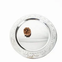 

11 inch silver charger plate dinners stainless steel underplate round vintage service plate for metal wedding underplate